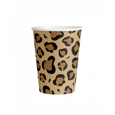 Paper Dreams Leopard Print Cups 250ml | 8 pieces