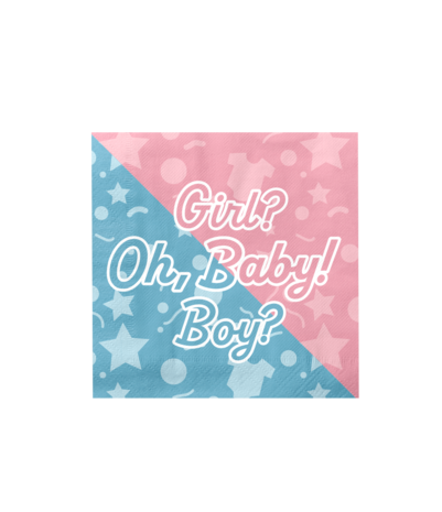 Paper Dreams Gender Reveal Party Napkins 33x33cm | 16 pieces