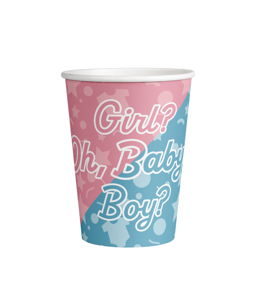 Paper Dreams Gender-Reveal-Partybecher 250 ml | 8 Stück