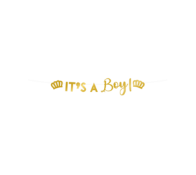 Paper Dreams It's A Boy Gold Letter Garland | 2.5 meters