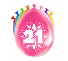 Paper Dreams Ballonnen 21 jaar Party 30cm | 8 stuks Paper Dreams Ballonnen 21 jaar Party 30cm | 8 stuks