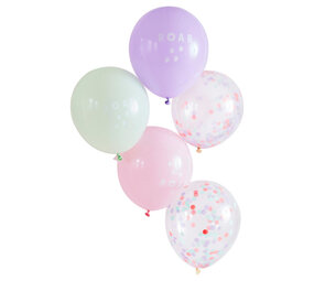 Ginger Ray Pink Dinosaur Balloons 30cm | 5 pieces