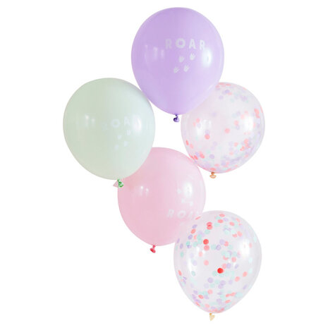 Ginger Ray Pink Dinosaur Balloons 30cm | 5 pieces