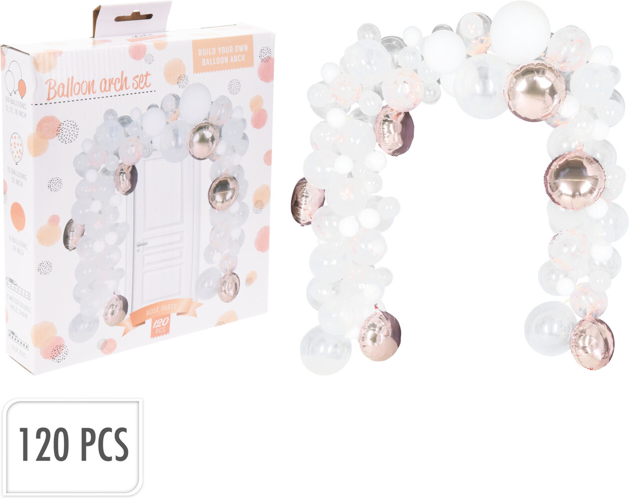 Balloonzone Rose Gold Balloon Arch Set | 120-piece