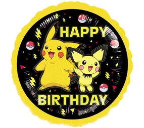 Anagram Pokemon Pikachu Happy Birthday Foil Balloon 43cm | per piece
