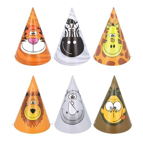 Henbrandt Jungle Party Hats | 6 pieces