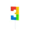 Tuf-Tuf Lego Number Candle 3 | each Tuf-Tuf Lego Number Candle 3 | each