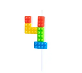 Tuf-Tuf Lego Cijfer Kaars 4  | per stuk Tuf-Tuf Lego Cijfer Kaars 4  | per stuk