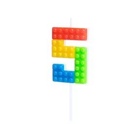 Tuf-Tuf Lego Cijfer Kaars 5  | per stuk Tuf-Tuf Lego Cijfer Kaars 5  | per stuk