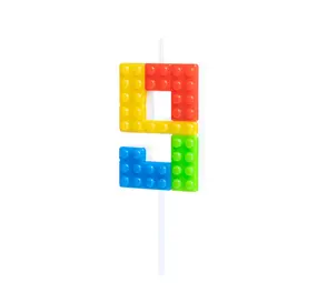 Tuf-Tuf Lego Cijfer Kaars 9 | per stuk Tuf-Tuf Lego Cijfer Kaars 9 | per stuk