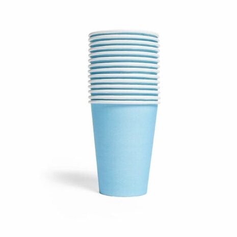 WeFiesta Blaue Becher, hellblau, 210 ml | 14 Stück