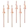 Tuf-Tuf Penis-Strohhalme Roségold 20 cm | 8 Stück