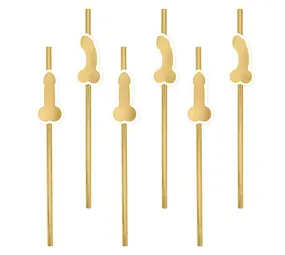Tuf-Tuf Penis Straws Gold 20cm | 8 pieces