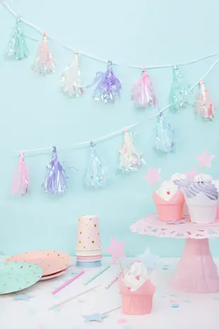 Tuf-Tuf Tassel garland iridescent | 2.5 meters