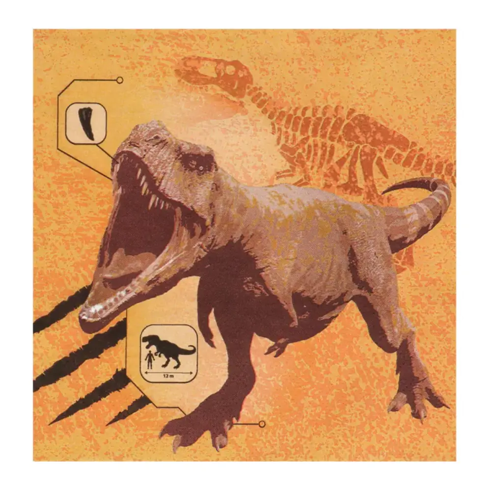 Boland Dino-T-Rex-Servietten 33 x 33 cm | 20 Stück