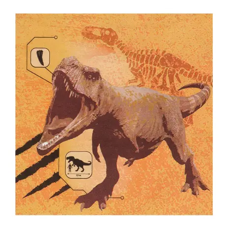 Boland Dino-T-Rex-Servietten 33 x 33 cm | 20 Stück