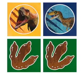 Boland Dino T-Rex Stickervellen 20x20cm | 4 stuks