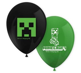 Procos Party Minecraft Ballonnen 28cm | 8 stuks Procos Party Minecraft Ballonnen 28cm | 8 stuks