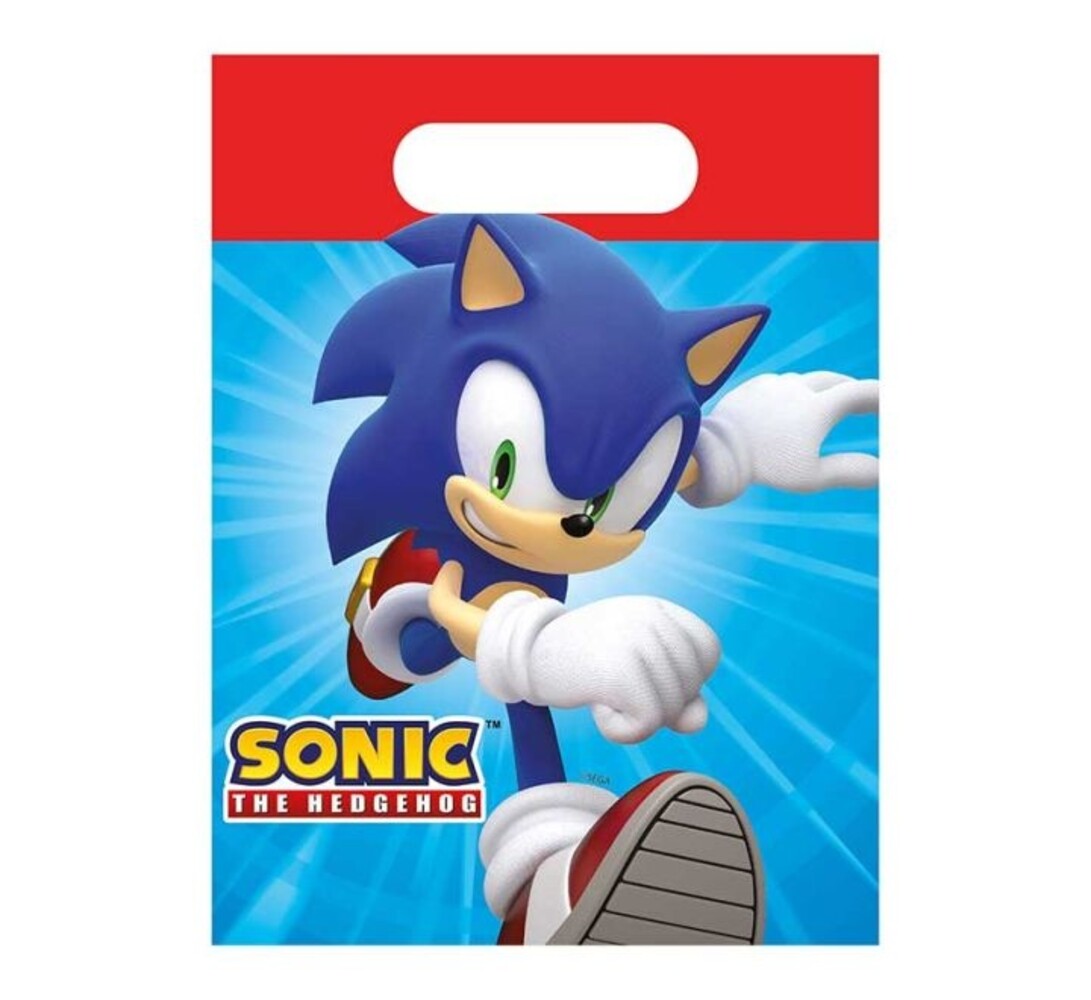 Procos Party Sonic Papiertüten für Leckerlis, 22 x 16 cm | 4 Stück