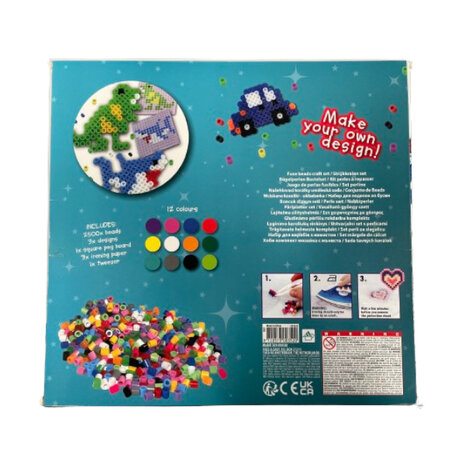 Art & Craft Dinosaurus - Auto - Haai Strijkkralen Set | per set Art & Craft Dinosaurus - Auto - Haai Strijkkralen Set | per set