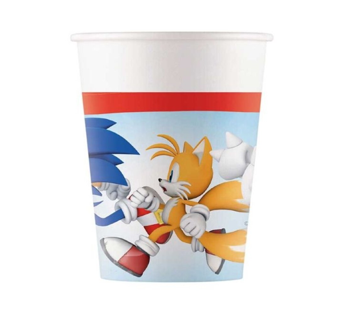 Procos Party Gobelets en papier Sonic 200 ml | 8 pièces