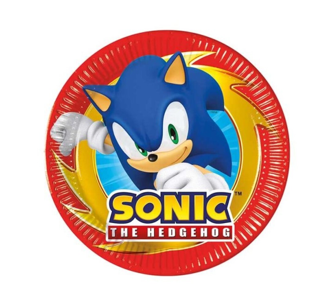 Procos Party Sonic Papieren Bordjes 20cm | 8 stuks Procos Party Sonic Papieren Bordjes 20cm | 8 stuks