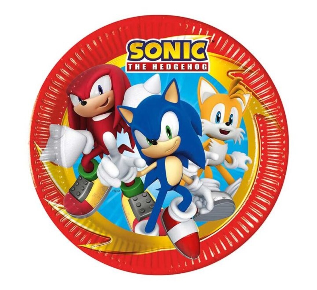 Procos Party Sonic Pappteller 23 cm | 8 Stück