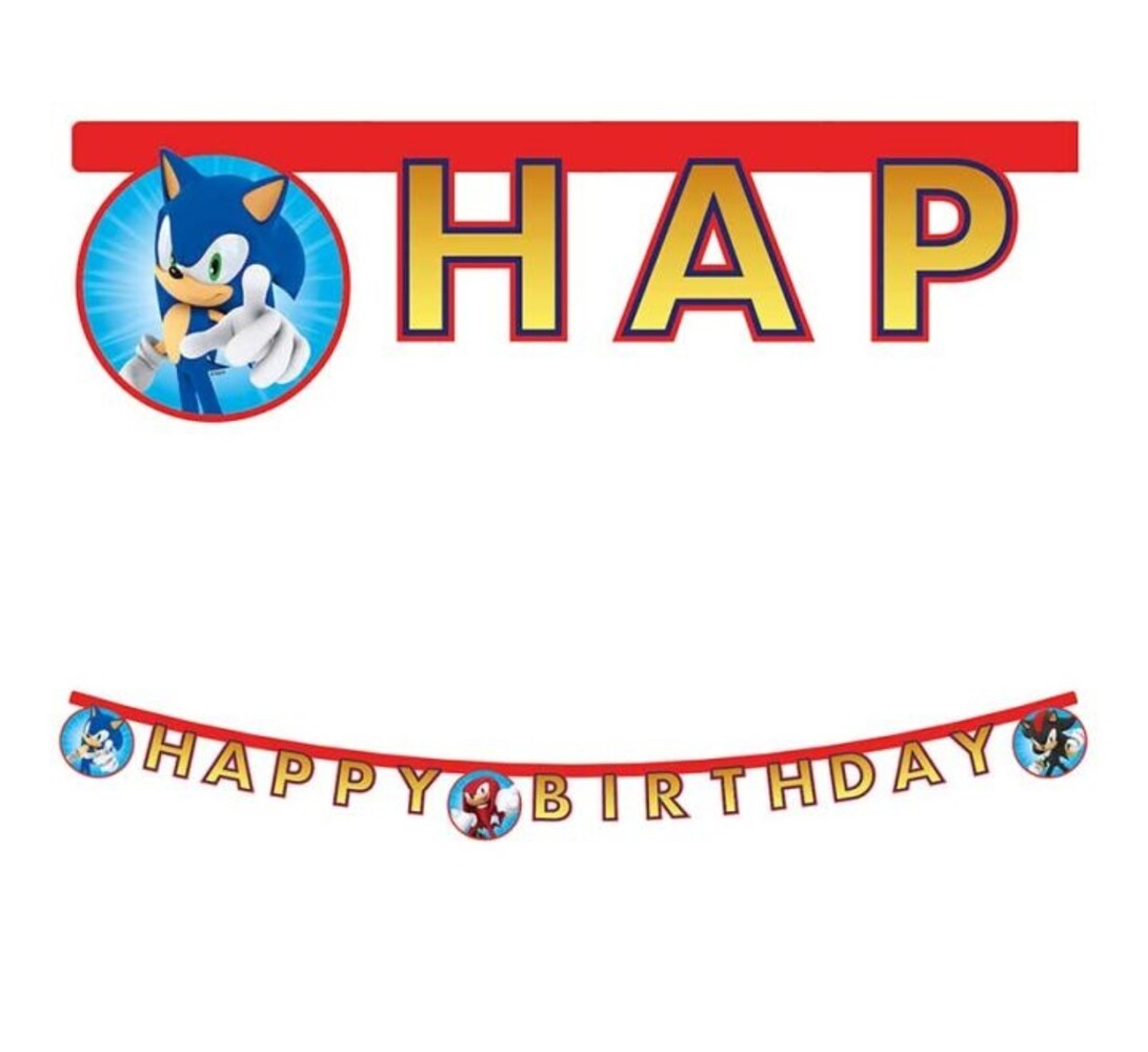 Procos Party Sonic Happy Birthday Letter Garland 2mtr | per piece