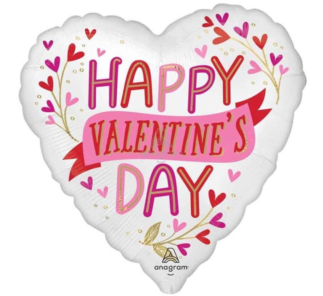 Anagram Foil Balloon Happy Valentine's Day Heart Blank | 45 cm
