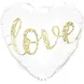 Folienballon „Love“, glitzernd gold (45 cm), gefüllt mit Helium