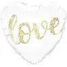 Foil balloon "Love" glitter gold (45cm) filled with helium Foil balloon "Love" glitter gold (45cm) filled with helium