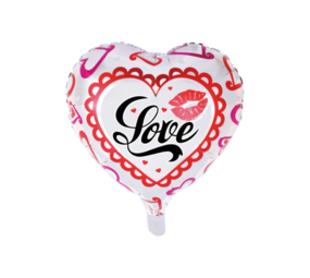 WeFiesta Folienballon „Liebe rote Lippen“, 45 cm (unaufgeblasen) | pro Stück