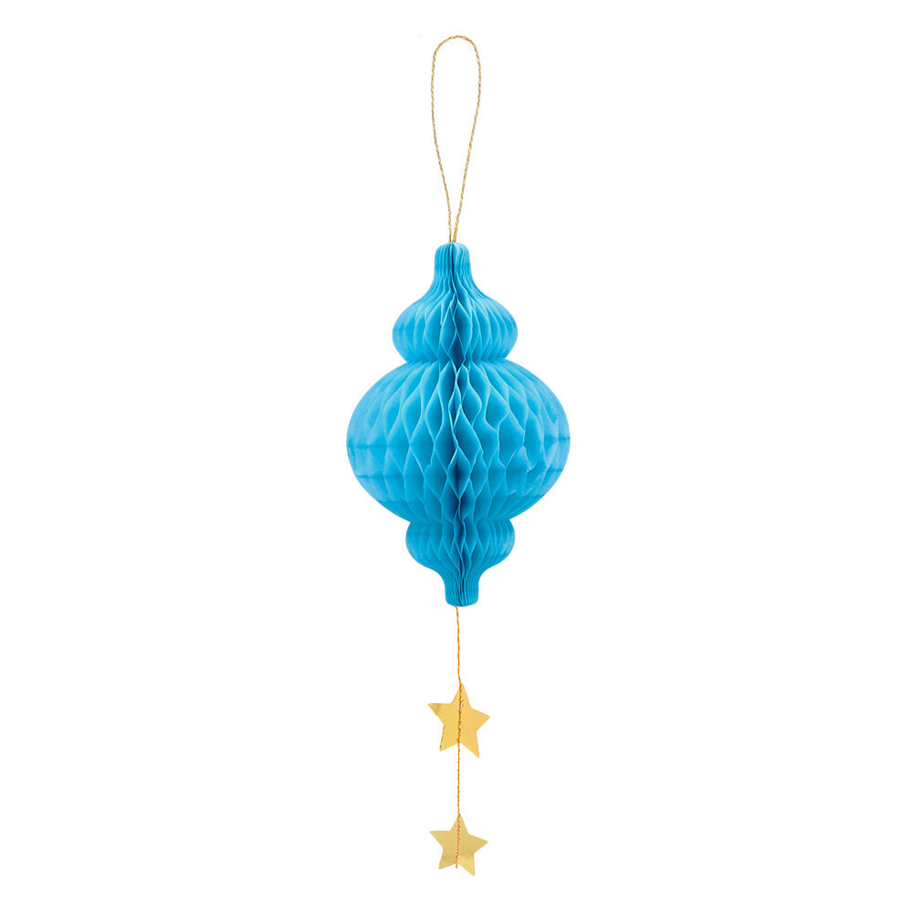 Boland Eid Mubarak Honeycombs Blauw-Goud | 3 stuks
