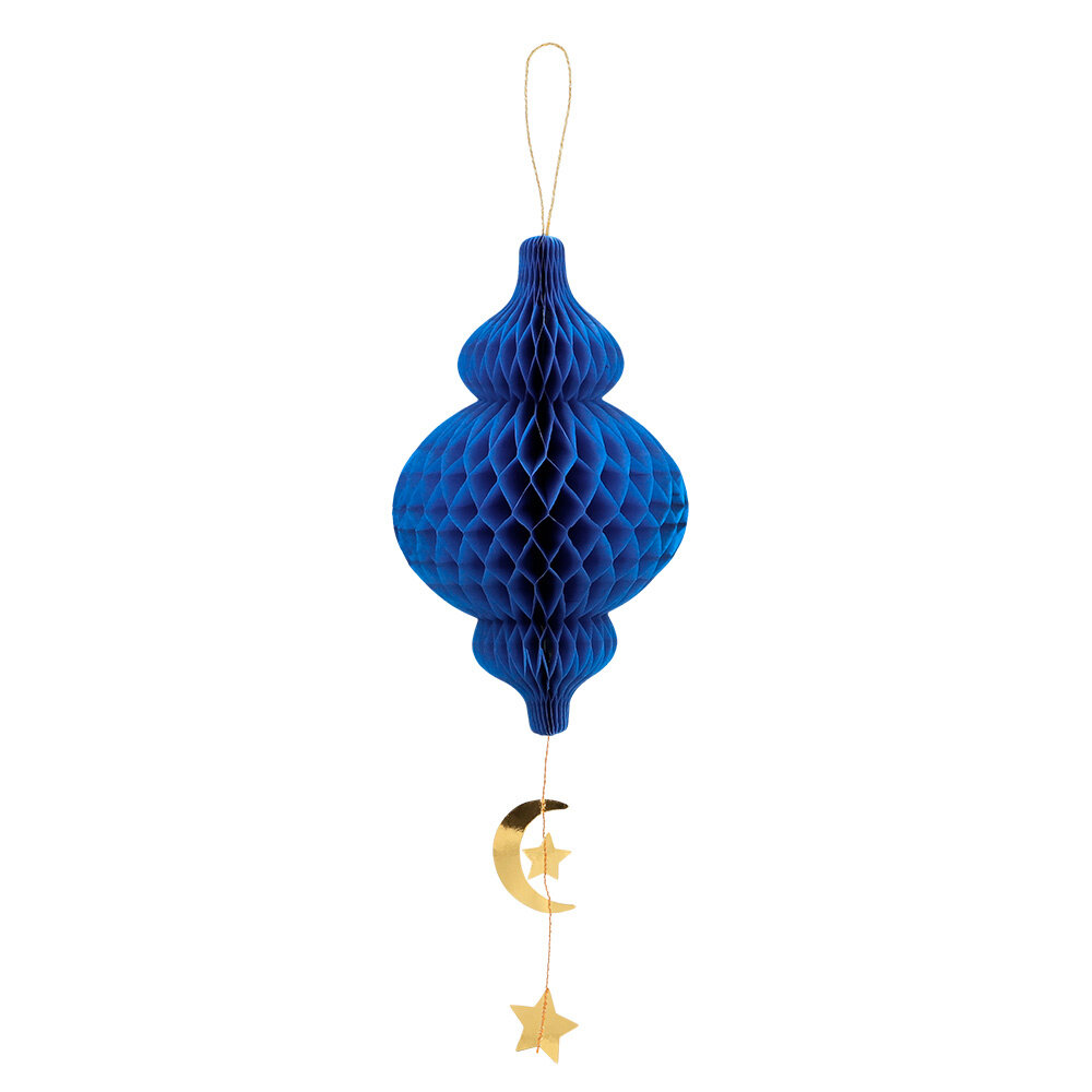 Boland Eid Mubarak Honeycombs Blauw-Goud | 3 stuks