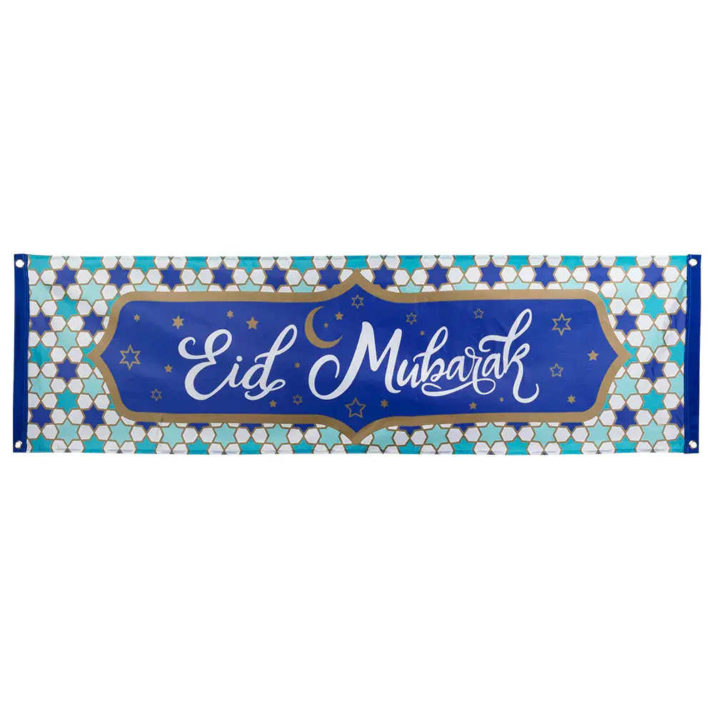 Boland Eid Mubarak Banner Blue-Gold 50x180cm | per piece