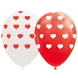 WeFiesta Heart Balloons Red-White 30cm | 8 pieces
