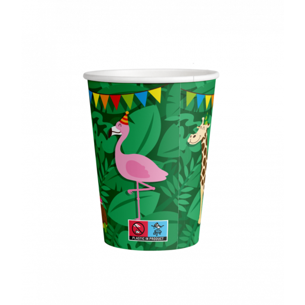 Paper Dreams Dschungelparty-Becher 250 ml | 8 Stück