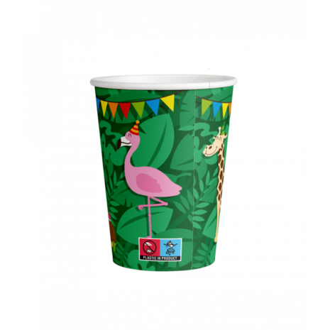 Paper Dreams Jungle Party Bekers 250ml | 8 stuks Paper Dreams Jungle Party Bekers 250ml | 8 stuks