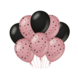 Paper Dreams Ballons bulles or rose/noir 30 cm | 8 pièces