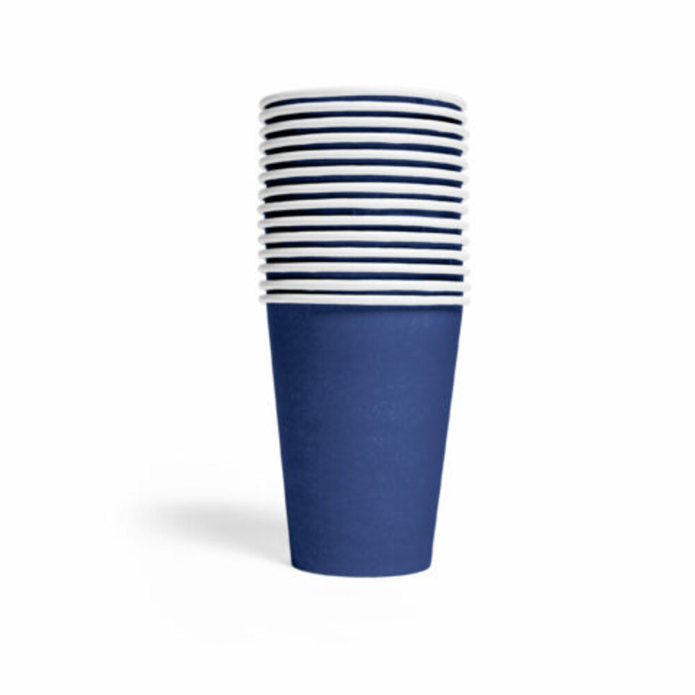 WeFiesta Blaue Becher, Dunkelblau, 210 ml | 14 Stück