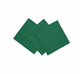 WeFiesta Serviettes vertes foncées 24 x 24 cm | 20 pièces
