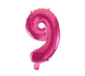 WeFiesta Rosa Folienballon 9 | 40 cm