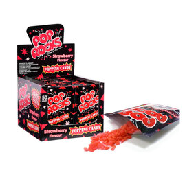 Pop Rocks Zakje knettersnoep smaak aardbei per stuk
