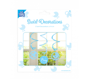 Paper Dreams Decoratie swirl It's a boy 70cm | 3 stuks Paper Dreams Decoratie swirl It's a boy 70cm | 3 stuks