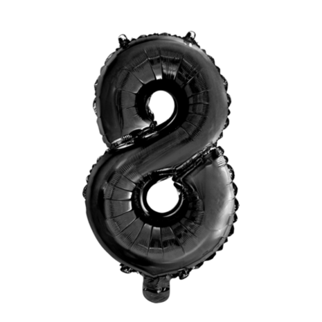 WeFiesta Black Foil Balloon 8 | 40cm