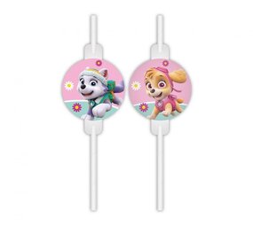 Procos Party Paw Patrol Strohhalme Skye und Everest 22 cm | 4 Stück