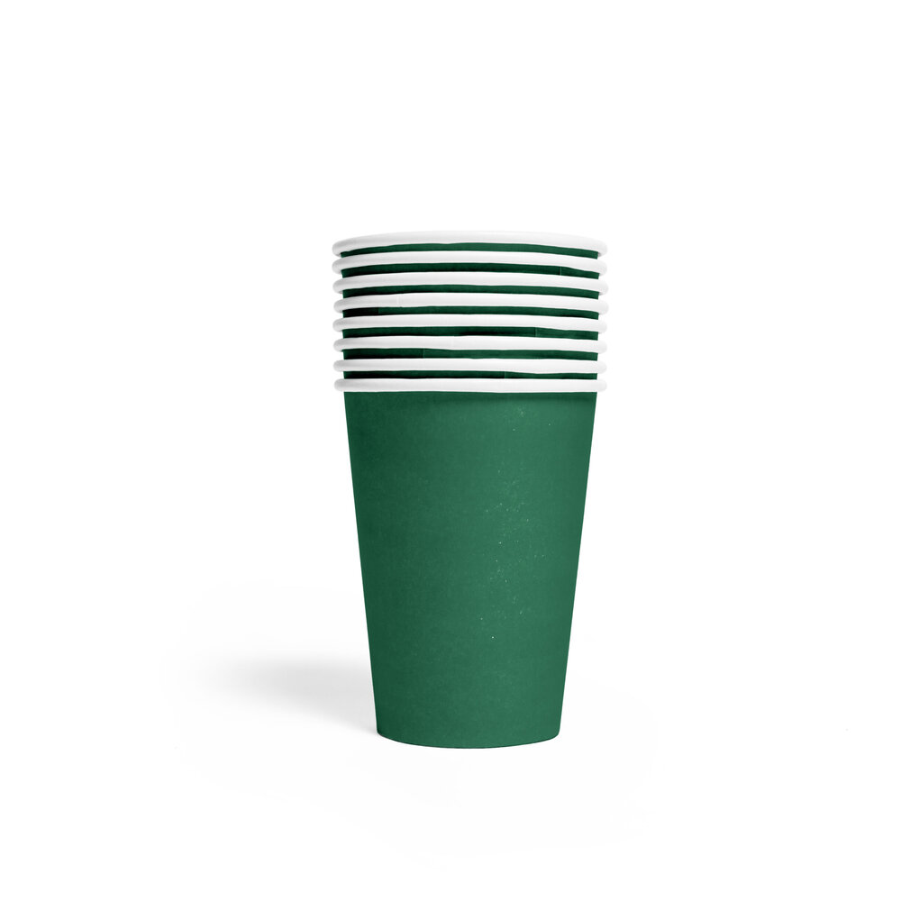 WeFiesta Gobelets verts foncés 210 ml | 8 pièces