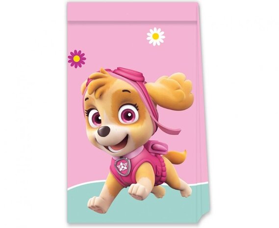 Procos Party Paw Patrol Skye und Everest Gastgeschenktüten 15x22cm | 4 Stück