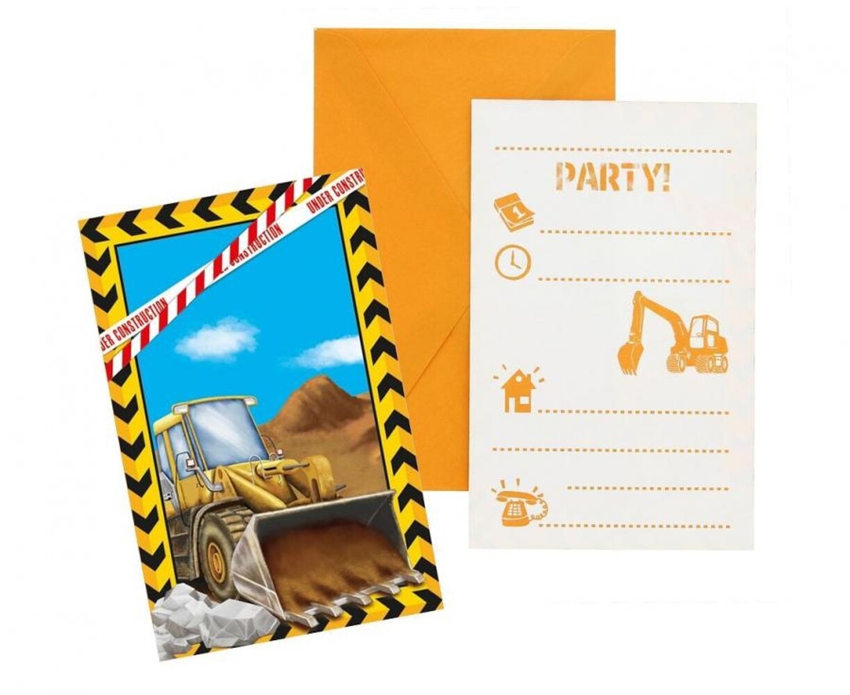 Procos Party Einladungen für Bauprojekte | 6 Stück