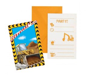 Procos Party Constructie Uitnodigingen | 6 Stuks Procos Party Constructie Uitnodigingen | 6 Stuks